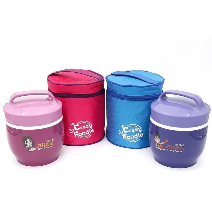 Gambar LUNCHBOX YOOYEE 612 PINK PURPLE RICE BOWL - Biru Muda dari Ollahomeliving Kota Bogor Tokopedia