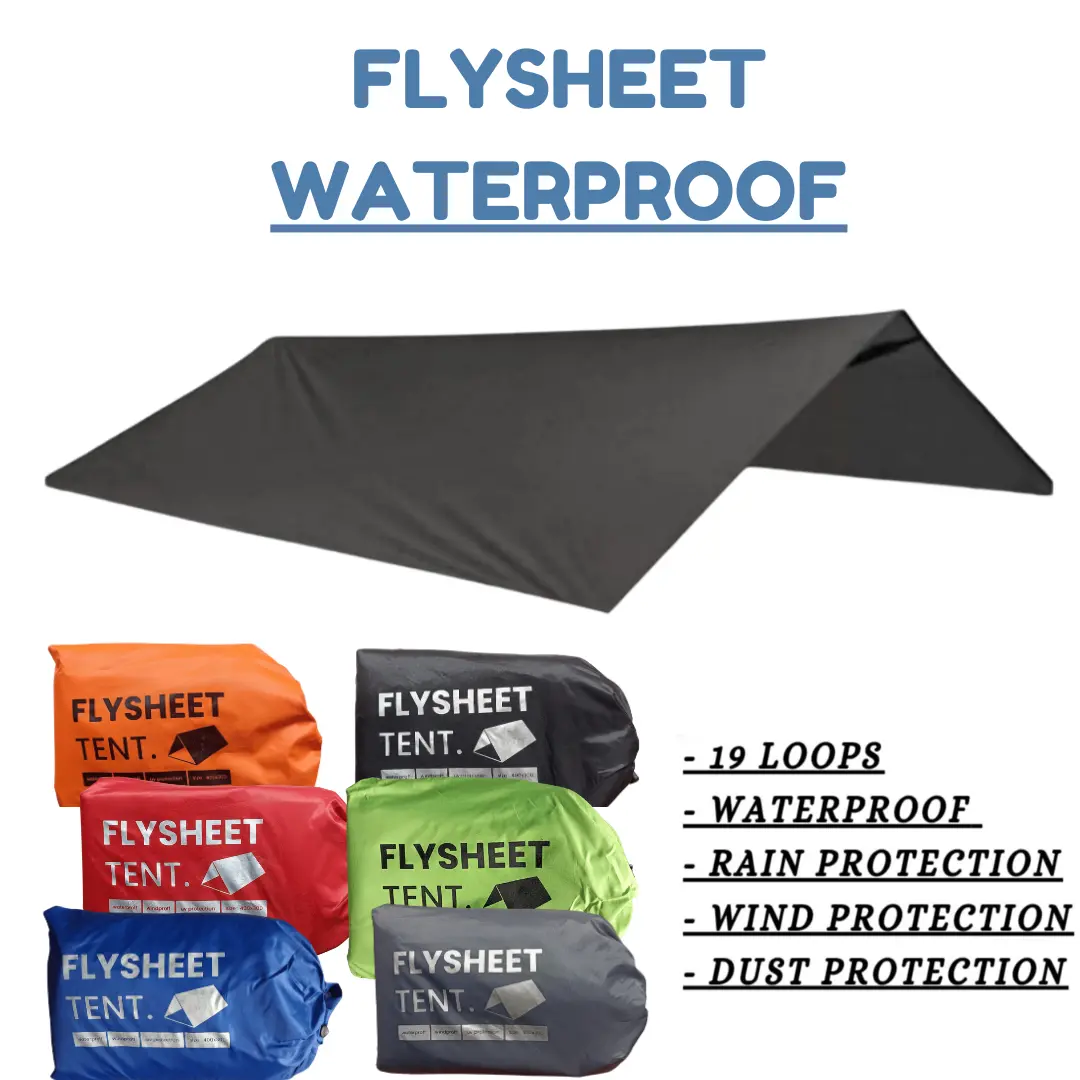 Flysheet 4x6M Bahan Tebal Anti Air Tutup Atap Pelindung Tenda Camping