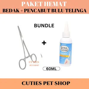 PAKET SET BEDAK TELINGA ANJING BBN BIRU +  PENCABUT BULU TELINGA  ANTI