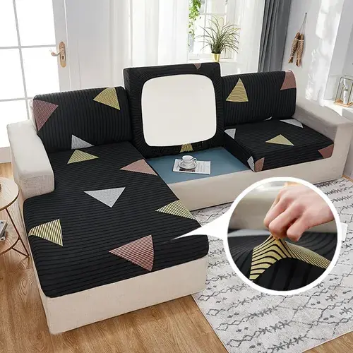 Sarung Kursi Sofa Cover Melar Polyester Elastis Lembut Bermotif - GP-01, S