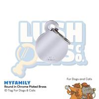 Gambar MyFamily ID Tag -Round in Chrome Plated Brass|Personalized Cat Dog Tag - Small dari Lush Pets Co. Kota Administrasi Jakarta Utara 1 Tokopedia