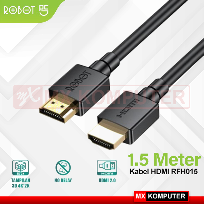 Gambar Kabel HDMI 1.5 meter Robot RFH015 1,5m 1.5m dari MXKomputer_NEW Kab. Bantul Tokopedia