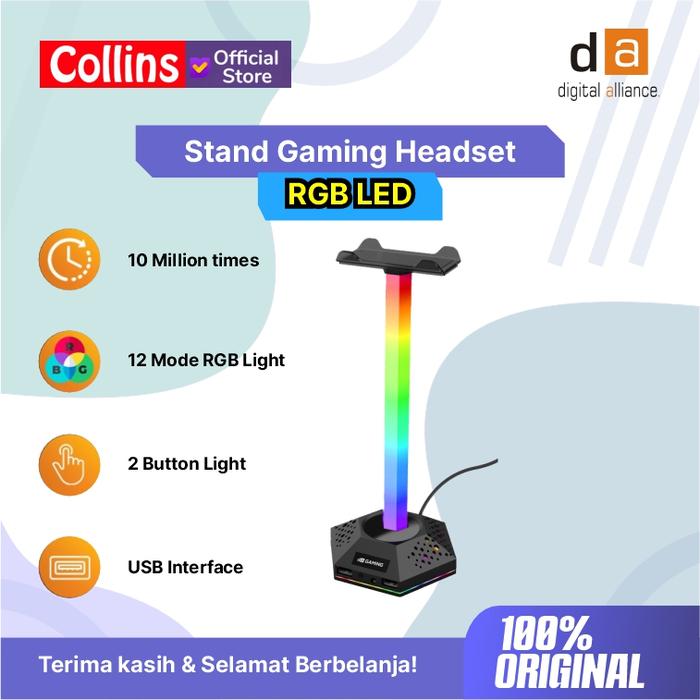 Jual Stand Gaming Headset Digital Alliance RGB LED Holder USB 2.0 T ...