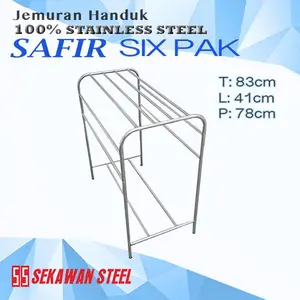 Jemuran Rak handuk Stainless Steel Safir Sixpak