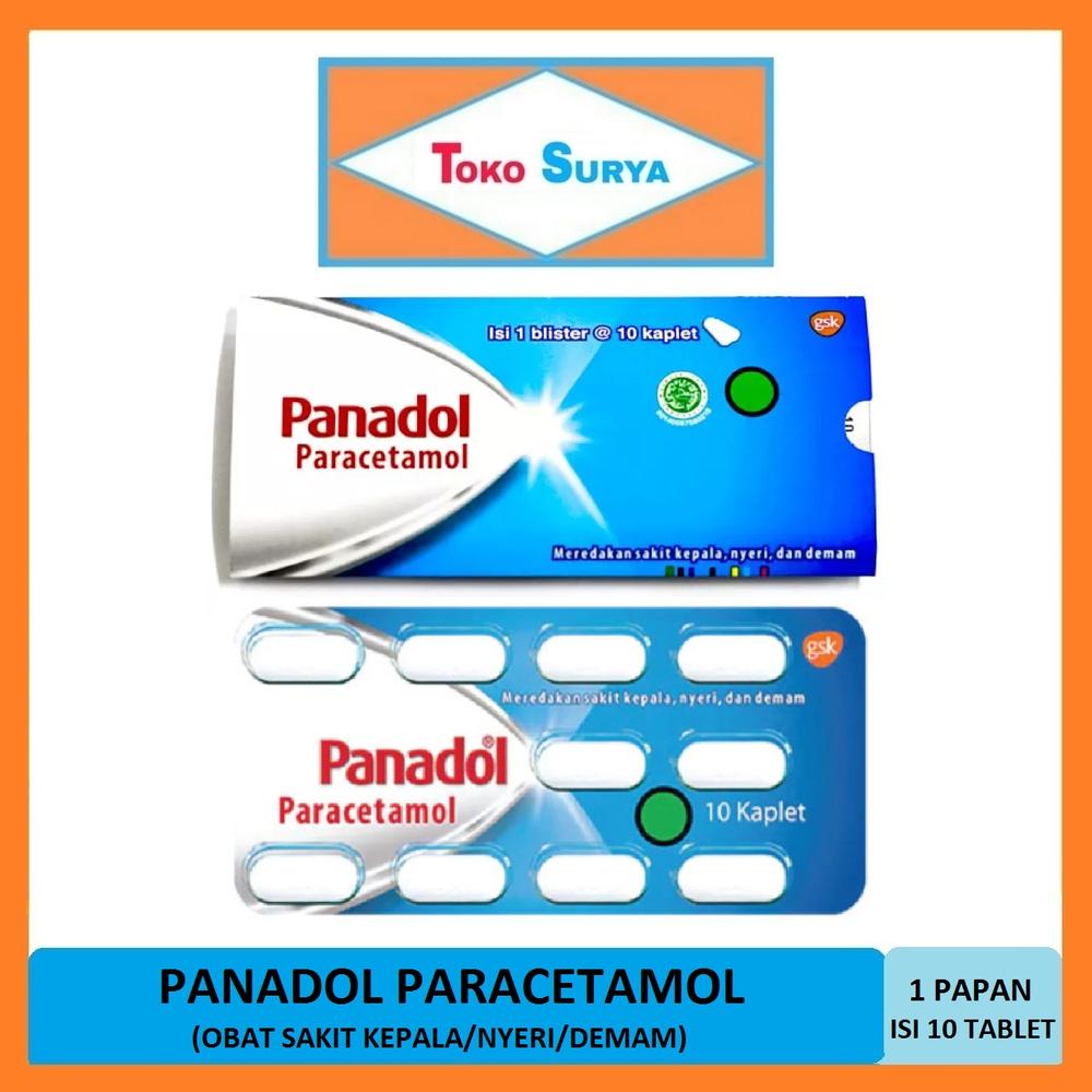 Panadol Paracetamol Obat Sakit Kepala/Nyeri/Demam 1 Papan 10 Tablet
