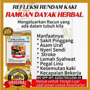 SERBUK RENDAM KAKI REMPAH RAMUAN DAYAK ORI 40 GRAM