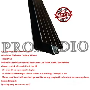 LIS M ALUMINIUM HARDCASE LIST U ALUMINIUM FLIGHTCASE PANJANG 3 M HITAM