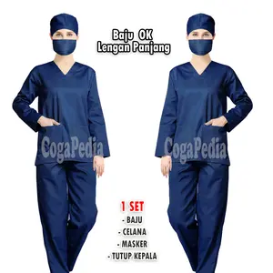 Baju Oka Lengan panjang - Baju jaga dokter / Perawat - Baju OK medis