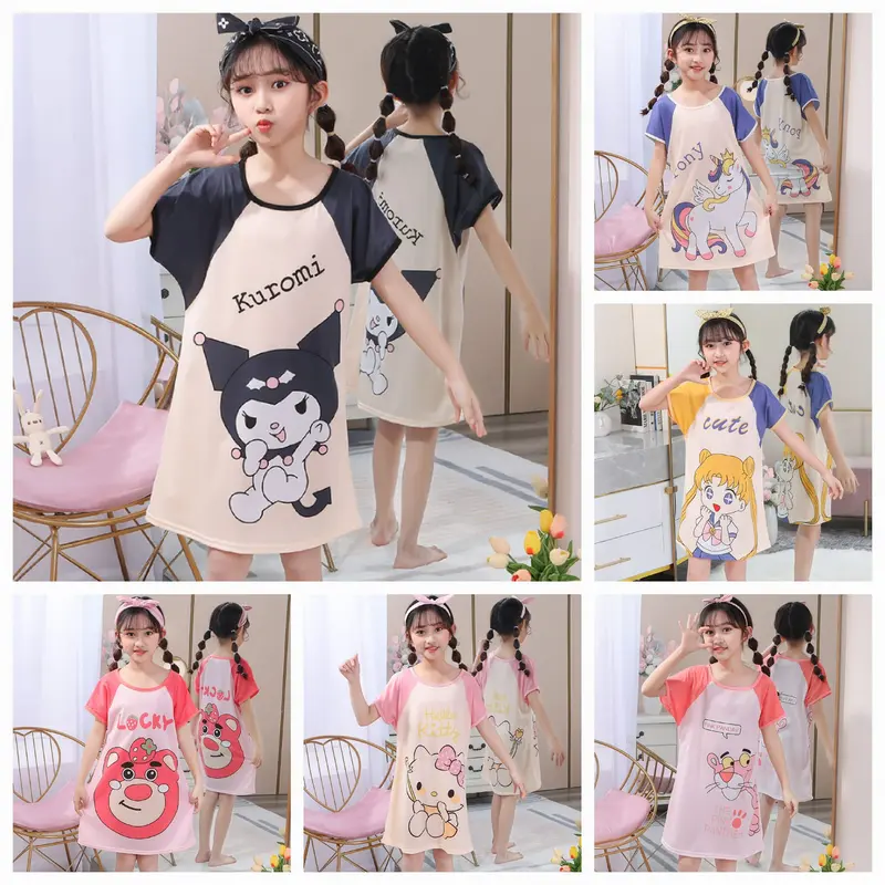 Baju Tidur Daster Anak Perempuan Hello Kitty, Unicorn, Kuromi, Bear 0