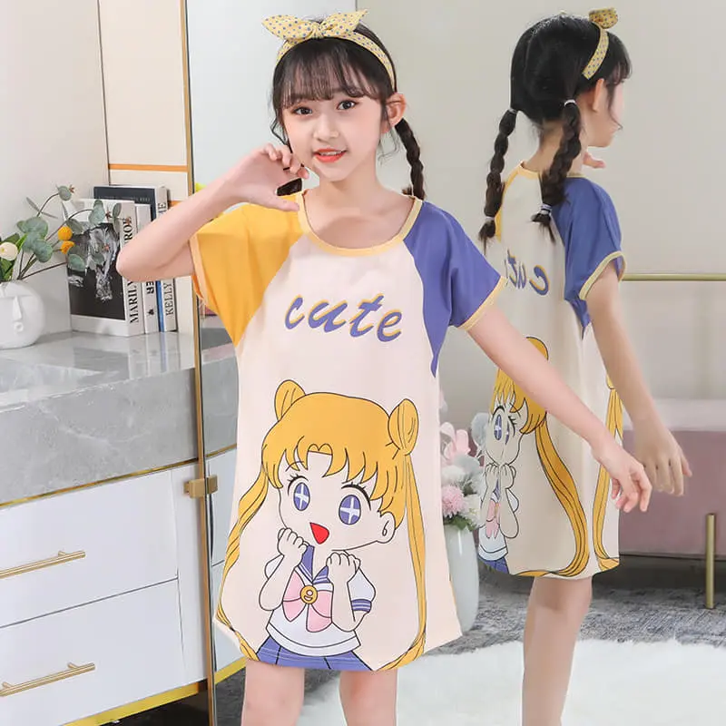 Baju Tidur Daster Anak Perempuan Hello Kitty, Unicorn, Kuromi, Bear 3