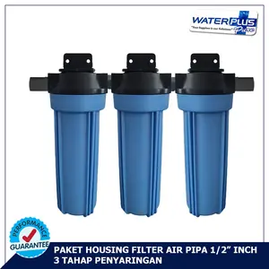 Paket Filter Air Pipa 3 Tahap Penyaringan Housing Filter Air 10 Inch -