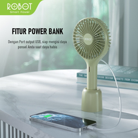 Gambar MINI FAN ROBOT RT-BF17 KIPAS ANGIN KECIL PORTABLE+POWERBANK 2000MAH - Hijau dari btgcom Kota Denpasar 4 Tokopedia