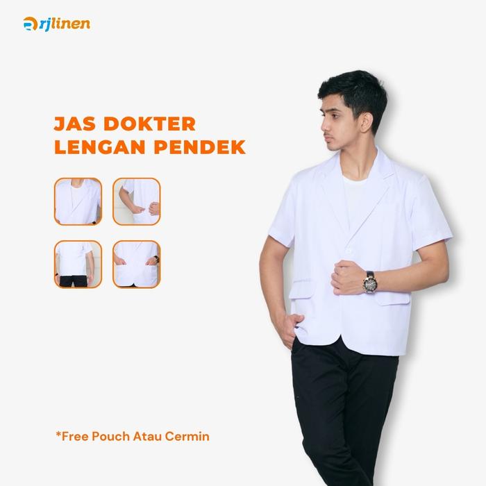 Gambar Jas Dokter Lengan Pendek/Baju Dokter/Jas Dokter ( Unisex ) dari Rumahjahitid Kota Tangerang Selatan Tokopedia