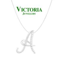 Gambar Liontin Berlian Inisial Series A- Z  White Gold Victoria Jewellery - B dari Victoria Jewellery Online Kota Administrasi Jakarta Selatan 3 Tokopedia