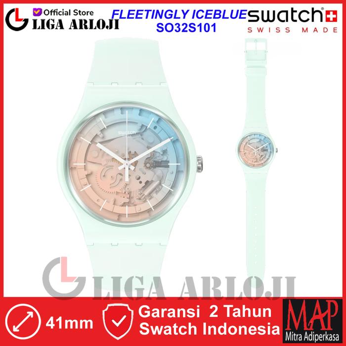 Gambar SWATCH SO32S101 FLEETINGLY ICEBLUE Jam Tangan Pria Analog Bioceramic dari Liga.Arloji Kota Administrasi Jakarta Pusat Tokopedia