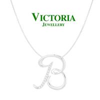 Gambar Liontin Berlian Inisial Series A- Z  White Gold Victoria Jewellery - B dari Victoria Jewellery Online Kota Administrasi Jakarta Selatan 4 Tokopedia