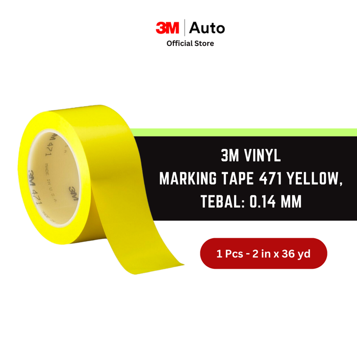 Gambar 3M Vinyl Marking Tape 471 Kuning, 48mm x 33m tebal: 0.14 mm dari 3M Automotive Kab. Bekasi Tokopedia