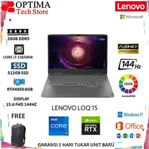 LENOVO LOQ 15 i7-13650HX RTX4050 6GB/ Ram 16GB 512GB W11+OHS 15.6FHD 144HZ 100SRGB 4ZRGB