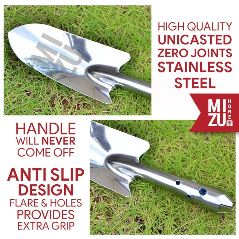Unicast FULL Stainless Steel Trowel Shovel Sekop Tanah Taman Kebun 3