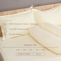 Gambar QUEEN - CREAM 160x200x35 cm Sprei Leven Cotton 100% Katun dari Leven Cotton Kota Bekasi 5 Tokopedia