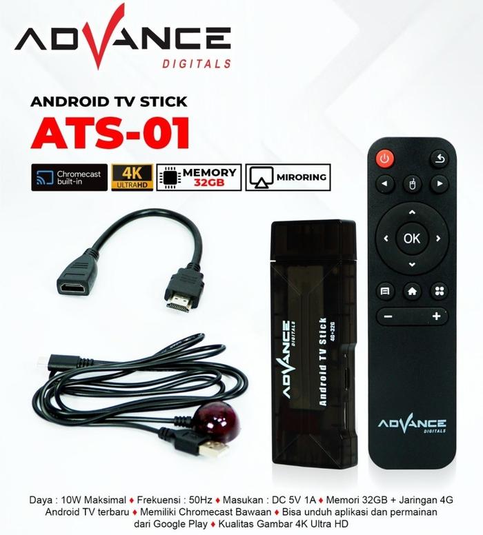 Gambar Android TV Stick Advance ATS-01 4K Support Chromecast dari Gaming Plus Store Kota Surabaya Tokopedia
