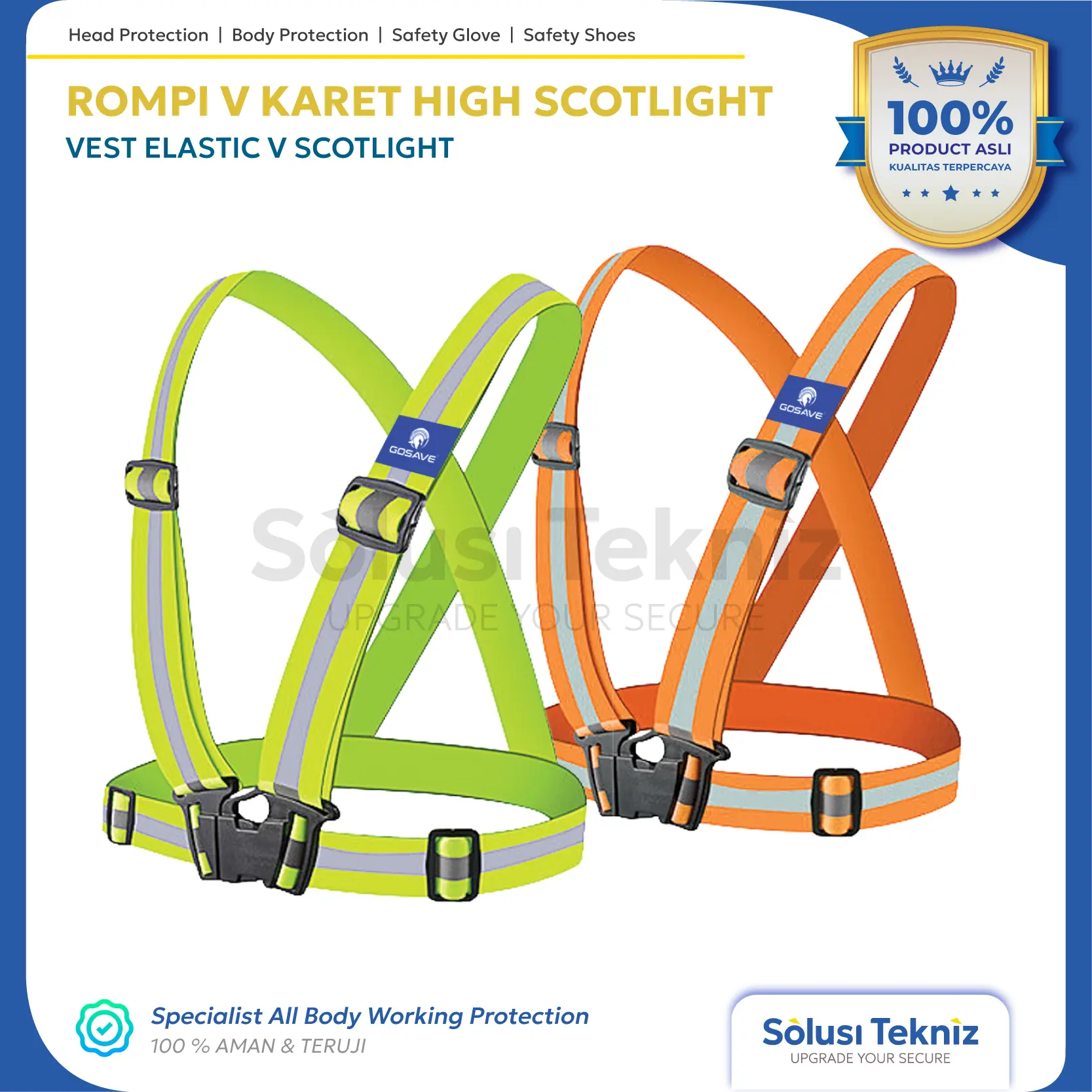 Rompi Elastis V Belt Safety Karet / Safety Elastis Scotlight Gosave rompi  kerja