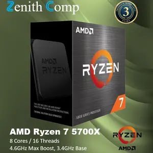 Processor AMD Ryzen 7 5700X Box, 3.4GHz up to 4.6GHz, AM4