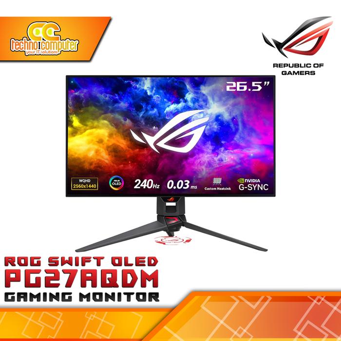 Gambar ASUS ROG Swift OLED PG27AQDM Gaming Monitor - 27 inch, 2K QHD (2560x1440), OLED, 240Hz, 0.03ms dari Techno Computer Bali Kota Denpasar Tokopedia