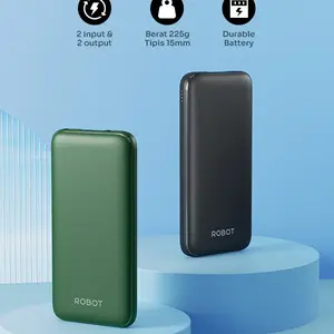 POWERBANK ROBOT RT180 10000MAH DUAL INPUT TYPE-C & MICRO