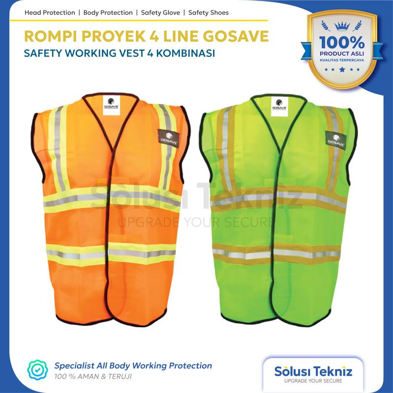 Rompi Proyek Safety 4 Line Kombinasi Scotlight / Vest Working Gosave rompi  kerja 0