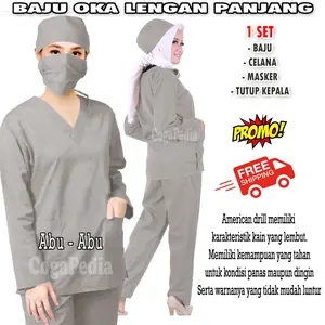 BAJU PERAWAT LENGAN PANJANG / BAJU DOKTER / BAHAN LEMBUT DAN ADEM