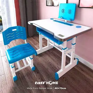 Meja dan Kursi Belajar Anak 46x70Cm Warna Biru Merek Taffhome