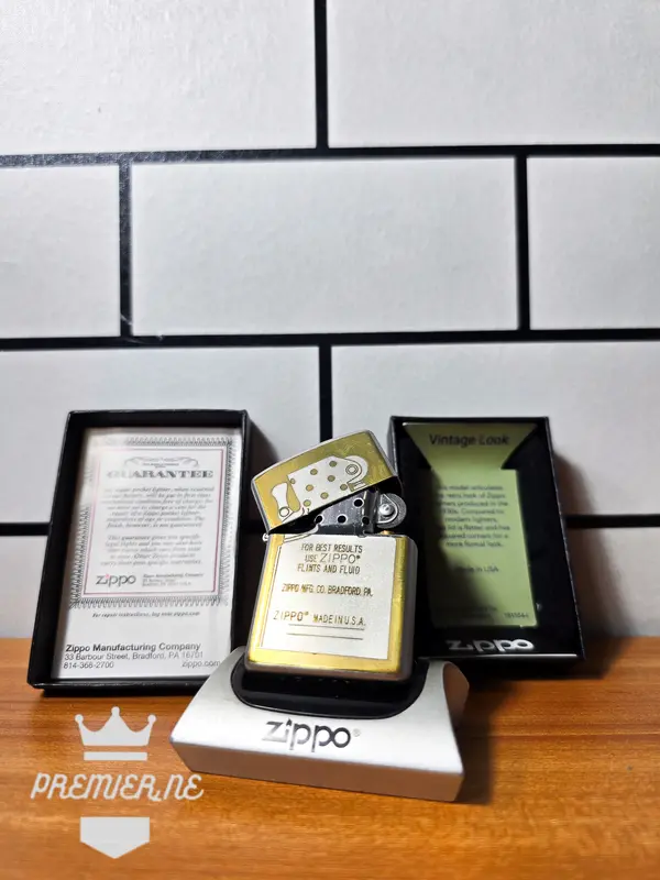 Zippo Silver Gold Lighter Guarantee Original With Seal Orange 1
