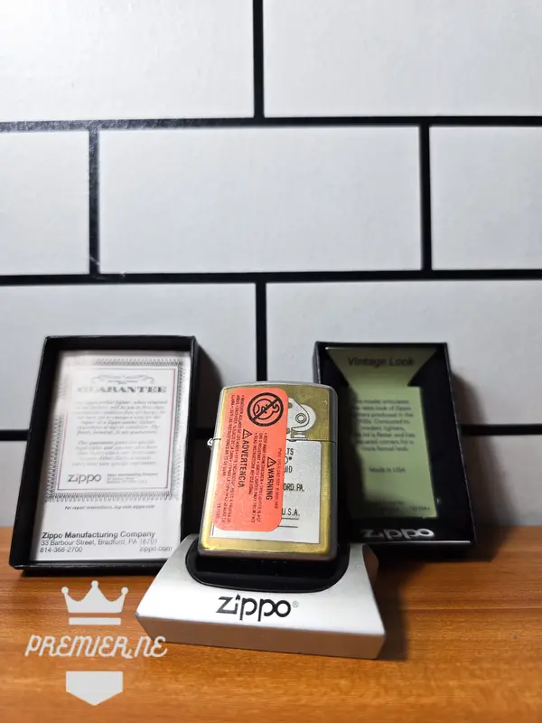 Zippo Silver Gold Lighter Guarantee Original With Seal Orange 2