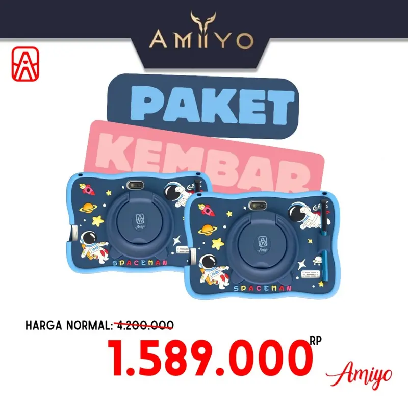 PAKET KEMBAR AMIYO TAB STUDY KIDS Tablet Anak A15 Astronout Version Ta 1