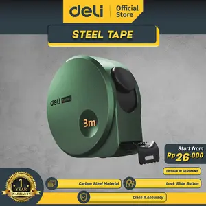 Deli Tools Meteran Tukang Besi / Measuring Tape 3 5 Meter Green