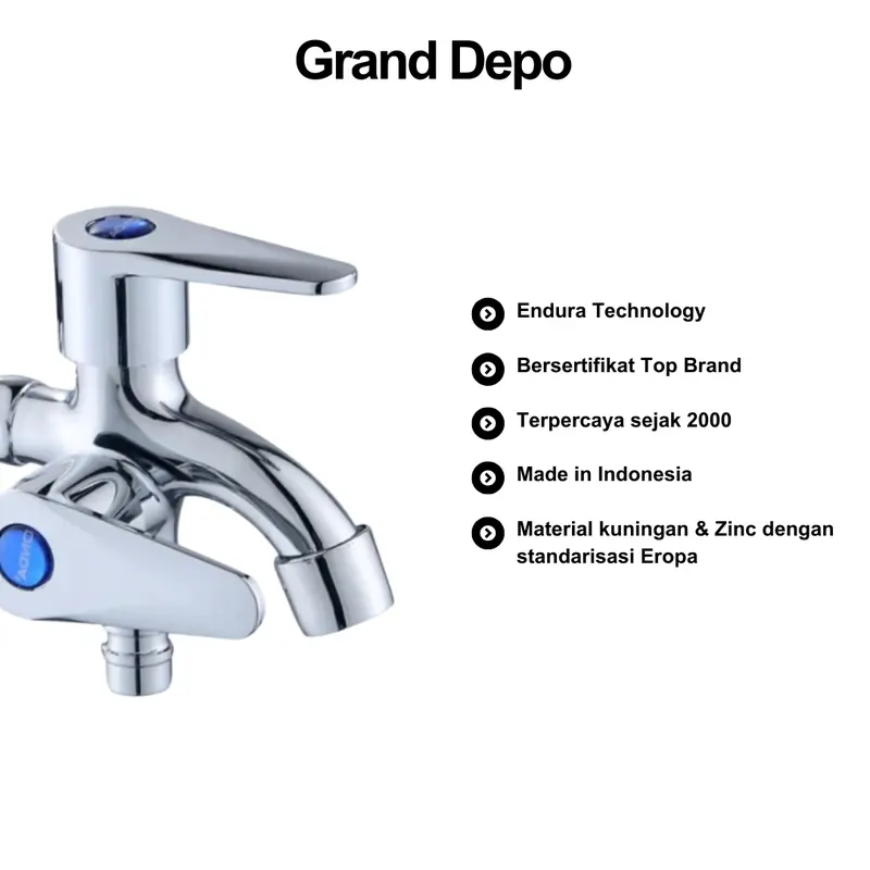 Kran Double Shower K-Tul Flow 1/2" Onda / Kran Cabang 1/2" Onda Keran 2