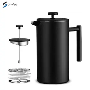 french press kopi teh plunger stainless black teflon coffee tea maker