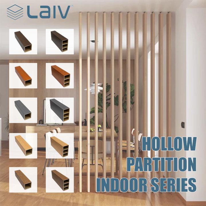 Partisi Hollow PVC 3 METER Kisi Kisi Sekat Ruangan Indoor Motif Kayu 1