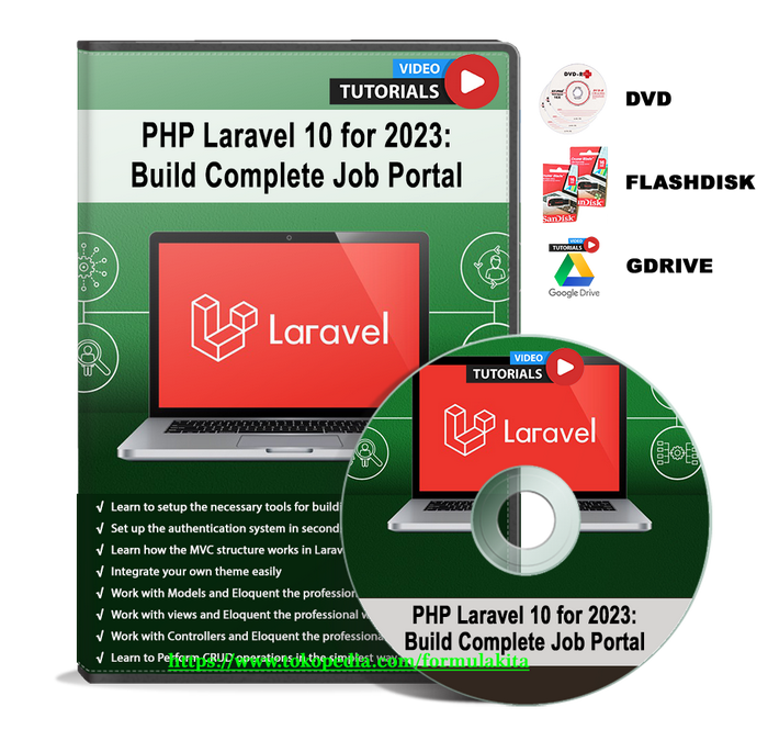 Jual VIDEO TUTORIAL PHP Laravel 10 for 2023 Build Complete Job Portal ...