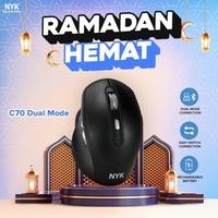 Gambar Mouse NYK C70 Silent Click Dual Mode Bluetooth Wireless Rechargeable - Putih dari Aquarius Ofc Kota Administrasi Jakarta Barat 2 Tokopedia