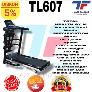 Treadmill Elektrik 3 Fungsi TL607 | Treadmill Electric TL-607