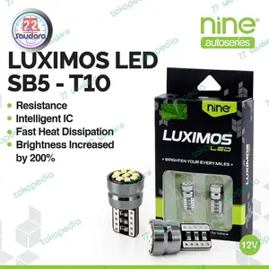 LAMPU LED T10 9 TITIK NINE LUXIMOS SB5 SEIN SENJA PLAT NOMOR SPEEDOMETER