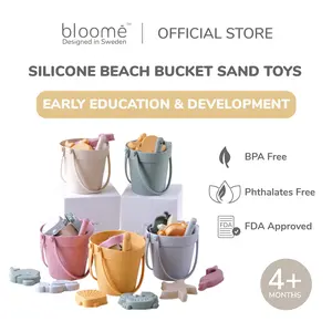 BLOOME Baby Silicone Beach Bucket Sand Toys | Mainan Anak Pasir Ember
