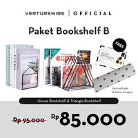 Gambar VERTUREWIRE Paket Bookshelf B - House & Triangle Bookshelf - Warna Hitam Putih & Gold - Material Kawat Besi Tebal - Anti Karat - Desain Minimalis Modern - Kertas Kado Gratis - Harga Spesial Rp 85.000 - PUTIH dari verturewire Kab. Tangerang 1 Tokopedia