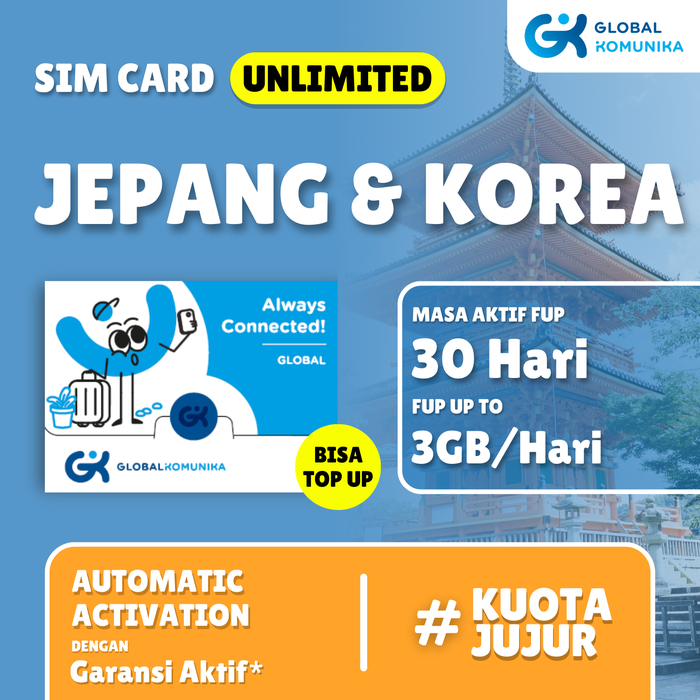 Gambar Sim Card Jepang Korea Unlimited | Japan Korea Simcard dari globalkomunika Kota Administrasi Jakarta Utara 5 Tokopedia
