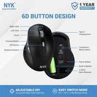 Gambar Mouse NYK C70 Silent Click Dual Mode Bluetooth Wireless Rechargeable - Putih dari Aquarius Ofc Kota Administrasi Jakarta Barat 4 Tokopedia
