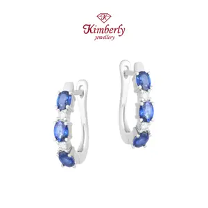 Anting Berlian Batu Blue Sapphire KER1077087 - Kimberly Jewellery
