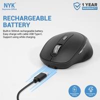 Gambar Mouse NYK C70 Silent Click Dual Mode Bluetooth Wireless Rechargeable - Putih dari Aquarius Ofc Kota Administrasi Jakarta Barat 5 Tokopedia