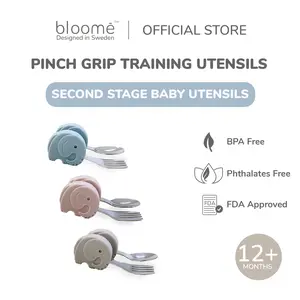 BLOOME Pinch Grip Training Utensils - Stage 2 | Sendok Garpu Bayi BLW